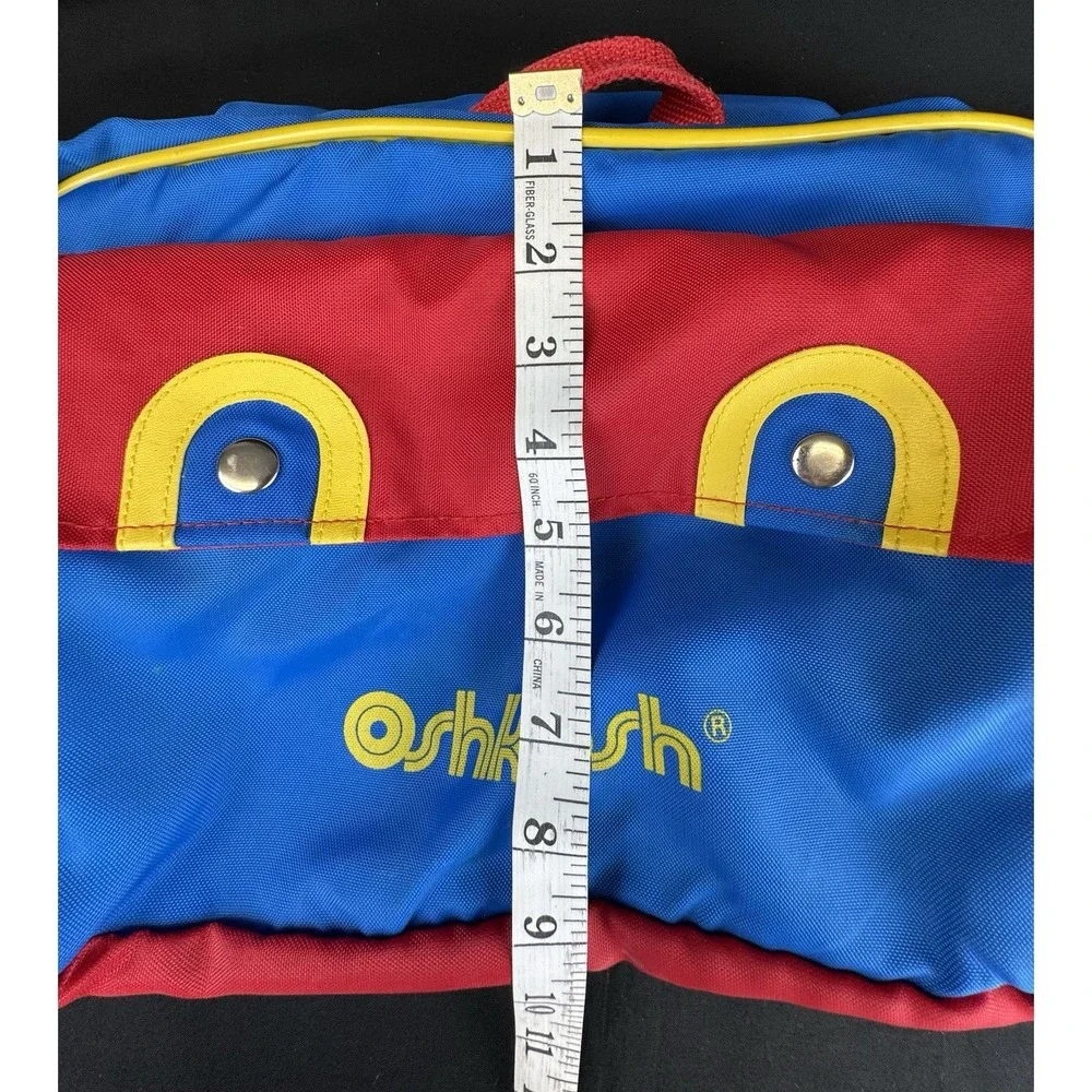 Vintage 90s Oshkosh Red Blue Yellow Primary Childs Messenger Diaper Carry-on Bag